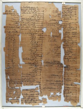  <em>The Wilbour Papyrus</em>, ca. 1147 B.C.E. Papyrus, ink, Glass: 13 3/4 x 18 1/8 in. (35 x 46 cm). Brooklyn Museum, Charles Edwin Wilbour Fund, 34.5596.19 (Photo: Brooklyn Museum, CUR.34.5596.19_front_IMLS_PS5.jpg)