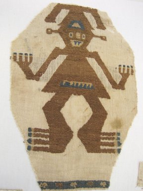 Chimú. <em>Textile Fragment, Unascertainable (NK) or Mantle, Fragment or Tunic, Fragment or Loincloth, Fragment (AR)</em>, 1400-1532 C.E. Cotton, 16 3/4 × 11 1/2 in. (42.5 × 29.2 cm). Brooklyn Museum, George C. Brackett Fund, 34.572. Creative Commons-BY (Photo: Brooklyn Museum, CUR.34.572.jpg)
