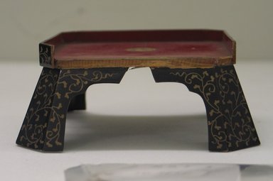  <em>Elevated Dinner Tray</em>. Wood, lacquer, 2 x 3 1/2 x 3 1/2 in. Brooklyn Museum, Brooklyn Museum Collection, 34.5824. Creative Commons-BY (Photo: Brooklyn Museum, CUR.34.5824_view1.jpg)