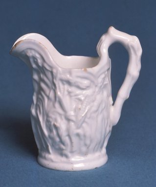 Attributed to Charles Cartlidge & Co. (1848-1856). <em>Pitcher</em>, ca. 1865. Porcelain, 5 3/4 x 5 1/2 x 3 3/8 in. (14.6 x 14 x 8.6 cm). Brooklyn Museum, Gift of Mrs. William Roach, 34.5863. Creative Commons-BY (Photo: Brooklyn Museum, CUR.34.5863.jpg)