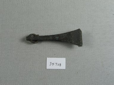  <em>Pair of Tweezers</em>, 6th century B.C.E. Bronze, 3/8 x 3/4 x 2 3/8 in. (1 x 1.9 x 6.1 cm). Brooklyn Museum, Charles Edwin Wilbour Fund, 34.708. Creative Commons-BY (Photo: Brooklyn Museum, CUR.34.708_view02.jpg)