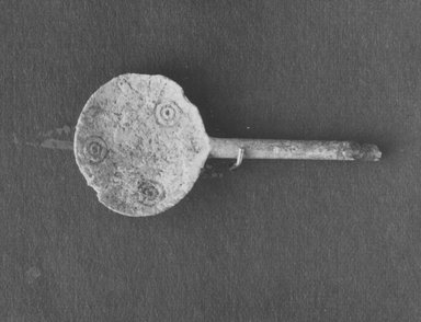  <em>Spoon</em>, 4th century B.C.E. Bone, Diam. 1 x 2 1/16 in. (2.5 x 5.2 cm). Brooklyn Museum, Charles Edwin Wilbour Fund, 34.716. Creative Commons-BY (Photo: Brooklyn Museum, CUR.34.716_print_cropped_bw.jpg)