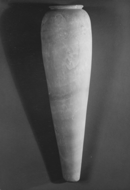  <em>Vase with Pointed Base, from the  Burial of King Djoser</em>, ca. 2675-2625 B.C.E. Egyptian alabaster, 29 1/4 x 5 9/16 in. (74.3 x diam. 14.2 cm). Brooklyn Museum, Charles Edwin Wilbour Fund, 34.978. Creative Commons-BY (Photo: , CUR.34.978_NegA_print_bw.jpg)