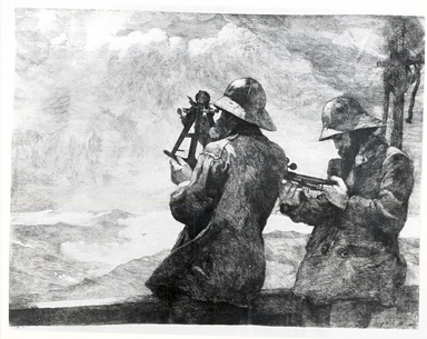 Winslow Homer (American, 1836–1910). <em>Eight Bells</em>, 1887. Etching, 18 3/4 x 24 1/2". Brooklyn Museum, Carll H. de Silver Fund, 35.1059 (Photo: Brooklyn Museum, CUR.35.1059_bw.jpg)