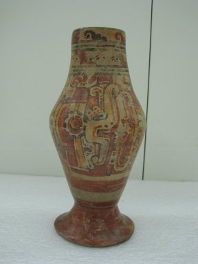 Ancestral Lenca. <em>Pedestal Vase</em>, ca. 900-1250. Ceramic, pigment, 11 7/16 x 4 3/4 in. (29 x 12 cm). Brooklyn Museum, A. Augustus Healy Fund, 35.1491. Creative Commons-BY (Photo: Brooklyn Museum, CUR.35.1491_view1.jpg)