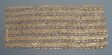  <em>Textile Fragment</em>. Loosely woven printed plain cloth weave cotton, 5 5/16 x 12 3/8 in. (13.5 x 31.5 cm). Brooklyn Museum, Brooklyn Museum Collection, 35.1548.11. Creative Commons-BY (Photo: Brooklyn Museum, CUR.35.1548.11.jpg)