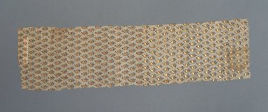  <em>Textile Fragment</em>. Loosely woven printed plain cloth weave cotton, 3 3/8 x 13 in. (8.5 x 33 cm). Brooklyn Museum, Brooklyn Museum Collection, 35.1548.2. Creative Commons-BY (Photo: Brooklyn Museum, CUR.35.1548.2.jpg)