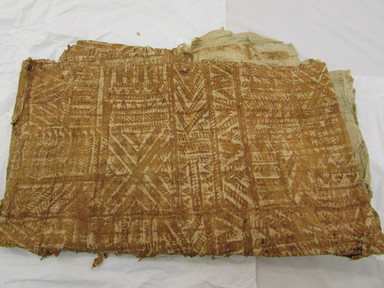Fijian. <em>Tapa (Masi)</em>, late 19th century. Barkcloth, pigment, 126 x 76 3/4 in. (320 x 195 cm). Brooklyn Museum, Brooklyn Museum Collection, 35.1577. Creative Commons-BY (Photo: , CUR.35.1577_overall.jpg)