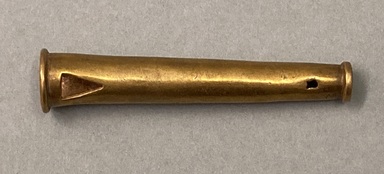 <em>Whistle</em>. Gold, 2 1/2 × 1/2 × 1/2 in. (6.4 × 1.3 × 1.3 cm). Brooklyn Museum, Alfred W. Jenkins Fund, 35.19. Creative Commons-BY (Photo: Brooklyn Museum, CUR.35.19_overall01.jpg)