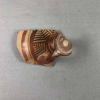 Mycenaean. <em>Fragment of a Mycenaean Bottle</em>, ca. 1425-1300 B.C.E. Clay, pigment, Greatest Diam. 3 1/16 in. (7.8 cm). Brooklyn Museum, Gift of the Egypt Exploration Society, 35.2020. Creative Commons-BY (Photo: , CUR.35.2018_35.2019_35.2020_view03.jpg)