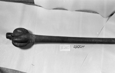 Fijian. <em>Club (Vanikau)</em>. Hardwood, sennit, 40 3/16 x 5 7/8 in. (102 x 15 cm). Brooklyn Museum, Gift of Appleton Sturgis, 35.2055. Creative Commons-BY (Photo: Brooklyn Museum, CUR.35.2055_bw.jpg)