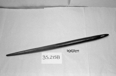 Solomon Islander. <em>Throwing Club</em>. Wood, 1 5/16 × 26 3/8 in. (3.3 × 67 cm). Brooklyn Museum, Gift of Appleton Sturgis, 35.2158. Creative Commons-BY (Photo: Brooklyn Museum, CUR.35.2158_bw.jpg)