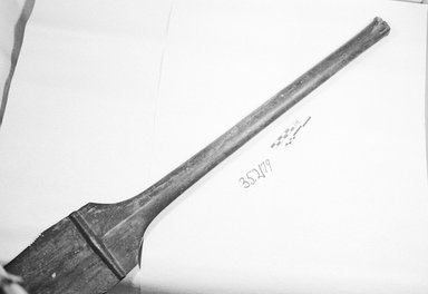  <em>Paddle</em>. Wood, 42 11/16 x 6 1/8 in. (108.5 x 15.5 cm). Brooklyn Museum, Gift of Appleton Sturgis, 35.2179. Creative Commons-BY (Photo: Brooklyn Museum, CUR.35.2179_bw.jpg)