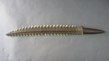 Kiribati. <em>Sword</em>. Wood, shark teeth, sennit, 21 15/16 x 2 3/8 in. (55.8 x 6 cm). Brooklyn Museum, Gift of Appleton Sturgis, 35.2190. Creative Commons-BY (Photo: Brooklyn Museum, CUR.35.2190.jpg)
