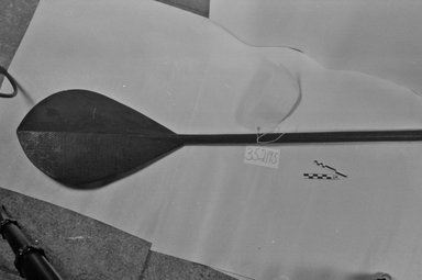 Austral Islander. <em>Ceremonial Paddle</em>. Wood, 40 9/16 x 8 11/16 in (103 x 22 cm). Brooklyn Museum, Gift of Appleton Sturgis, 35.2195. Creative Commons-BY (Photo: Brooklyn Museum, CUR.35.2195_bw.jpg)