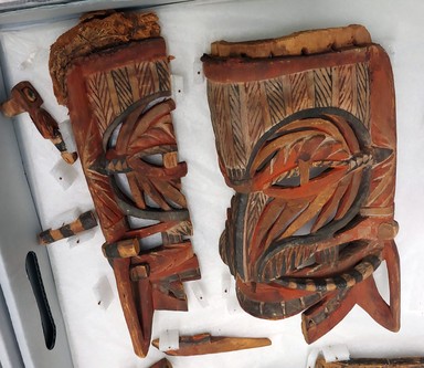  <em>Mask</em>. Painted wood, 14 9/16 x 8 11/16 in. (37 x 22 cm). Brooklyn Museum, Gift of Appleton Sturgis, 35.2215. Creative Commons-BY (Photo: , CUR.35.2215_overall.jpg)