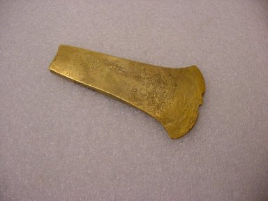  <em>Axe</em>. Gold, 1 3/8 × 5/16 × 3 13/16 in. (3.5 × 0.8 × 9.7 cm). Brooklyn Museum, Alfred W. Jenkins Fund, 35.237. Creative Commons-BY (Photo: Brooklyn Museum, CUR.35.237.jpg)