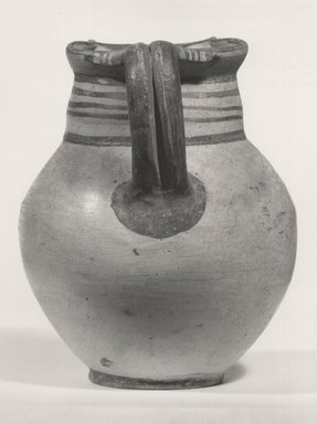 Cypriot. <em>Oinochoe</em>, 600-470 B.C.E. Terracotta, pigment, 6 11/16 × Diam. 5 1/2 in. (17 × 13.9 cm). Brooklyn Museum, Brooklyn Museum Collection, 35.639. Creative Commons-BY (Photo: Brooklyn Museum, CUR.35.639_print_NegC_bw.jpg)