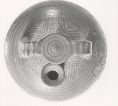Mycenaean. <em>Jar</em>, ca. 1420-1190 B.C.E. Clay, slip, 7 5/16 x Diam. 7 1/4 in. (18.6 x 18.4 cm). Brooklyn Museum, Charles Edwin Wilbour Fund, 35.736. Creative Commons-BY (Photo: Brooklyn Museum, CUR.35.736_print_NegC_bw.jpg)