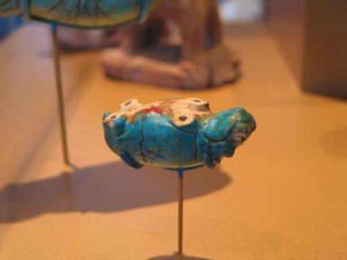  <em>Hippo</em>, ca. 1938-1539 B.C.E. Faience, 7/8 × 1 × 2 1/16 in. (2.2 × 2.5 × 5.2 cm). Brooklyn Museum, Charles Edwin Wilbour Fund, 36.120. Creative Commons-BY (Photo: Brooklyn Museum, CUR.36.120_erg2.jpg)