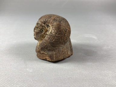  <em>Small Hathor Head</em>, ca. 1539-1075 B.C.E. Wood, pigment, gold leaf, 1 9/16 × 1 9/16 × 1 1/2 in. (4 × 4 × 3.8 cm). Brooklyn Museum, Charles Edwin Wilbour Fund, 36.124. Creative Commons-BY (Photo: , CUR.36.124_view03.jpg)