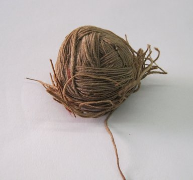  <em>Ball of Thread</em>. Cotton?  Camelid Fiber?, 1 3/8 x 1 1/4 x 1 1/2 in. (3.5 x 3.2 x 3.8 cm). Brooklyn Museum, Gift of Mrs. Eugene Schaefer, 36.470. Creative Commons-BY (Photo: Brooklyn Museum, CUR.36.470.jpg)