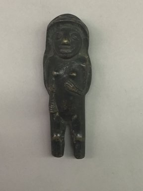 Inca. <em>Female Figurine</em>, 1470-1532. Bronze, 3 1/2 × 1 1/8 × 1 in. (8.9 × 2.9 × 2.5 cm). Brooklyn Museum, Gift of Dr. John H. Finney, 36.691. Creative Commons-BY (Photo: , CUR.36.691_front.jpg)