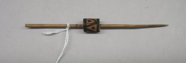  <em>Spindle</em>. Wood, pigment, spindle: 1/8 x 1/8 x 5 1/4 in. (0.3 x 0.3 x 13.3 cm). Brooklyn Museum, Gift of Dr. John H. Finney, 36.755.17. Creative Commons-BY (Photo: Brooklyn Museum, CUR.36.755.17_view2.jpg)