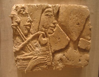  <em>Musicians</em>, ca. 1352-1336 B.C.E. Limestone, pigment, 9 1/4 x 5 1/8 x 10 1/2 in. (23.5 x 13 x 26.7 cm). Brooklyn Museum, Gift of the Egypt Exploration Society, 36.882. Creative Commons-BY (Photo: Brooklyn Museum, CUR.36.882_wwg7.jpg)