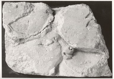  <em>Block with the Head of a Bull in Sunk Relief</em>, ca. 1352–1332 B.C.E. Limestone, pigment, 9 x 5 1/8 x 11 13/16 in. (22.8 x 13 x 30 cm). Brooklyn Museum, Gift of the Egypt Exploration Society, 36.883. Creative Commons-BY (Photo: Brooklyn Museum, CUR.36.883_negA_bw.jpg)