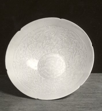  <em>Bowl</em>, 960-1127. Porcelain with qingbai glaze, 2 3/4 x 7 5/16 in. (7 x 18.5 cm). Brooklyn Museum, By exchange, 37.132. Creative Commons-BY (Photo: Brooklyn Museum, CUR.37.132_bw.jpg)
