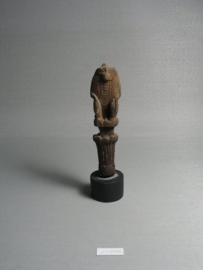  <em>Figure of a Baboon</em>, ca. 1539-1075 B.C.E. Wood, 5 7/8 in. (height with current base) x 1 5/16 in. (width ) x 1 in. (depth) (15 x 3.3 x 2.6 cm). Brooklyn Museum, Charles Edwin Wilbour Fund, 37.1598E. Creative Commons-BY (Photo: Brooklyn Museum, CUR.37.1598E_view1.jpg)