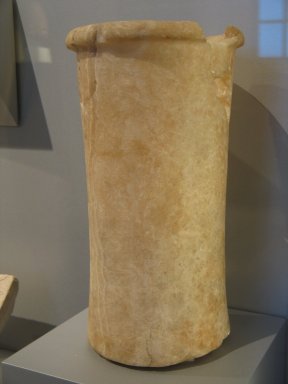  <em>Cylindrical Vase</em>, ca. 2675-2170 B.C.E. Egyptian alabaster, 14 x Diam. 7 7/8 in. (35.5 x 20 cm). Brooklyn Museum, Charles Edwin Wilbour Fund, 37.1750E. Creative Commons-BY (Photo: Brooklyn Museum, CUR.37.1750E_erg2.jpg)