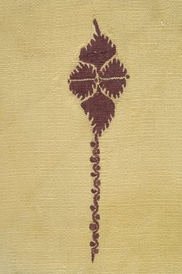 Coptic. <em>3 Fragments with Botanical Decorations</em>, 5th-7th century C.E. Linen, wool, 37.1765Ea: 10 x 17 in. (25.4 x 43.2 cm). Brooklyn Museum, Charles Edwin Wilbour Fund, 37.1765Ea-c. Creative Commons-BY (Photo: Brooklyn Museum (in collaboration with Index of Christian Art, Princeton University), CUR.37.1765E-A_detail01_ICA.jpg)