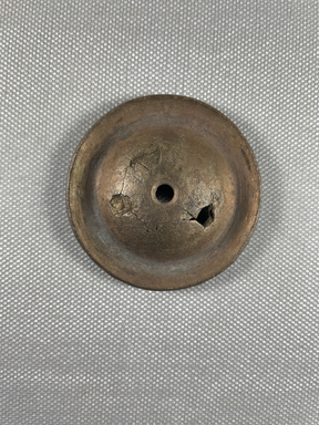  <em>Pair of Small Cymbals?</em>, 30 B.C.E.-395 C.E. Bronze, 37.1793Ea: 1/2 × 2 1/8 × 2 1/8 in. (1.2 × 5.4 × 5.4 cm). Brooklyn Museum, Charles Edwin Wilbour Fund, 37.1793Ea-b. Creative Commons-BY (Photo: Brooklyn Museum, CUR.37.1793Ea_view01.jpg)