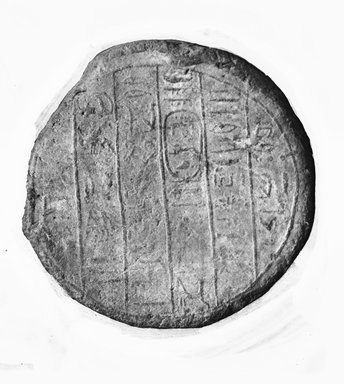 Egyptian. <em>Funerary Cone</em>, 664-332 B.C.E. Terracotta, Diam. 3 7/16 x 6 1/2 in. (8.8 x 16.5 cm). Brooklyn Museum, Charles Edwin Wilbour Fund, 37.1930E. Creative Commons-BY (Photo: Brooklyn Museum, CUR.37.1930E_GRPA_print_bw.jpg)