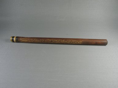  <em>Walking Stick Inscribed for the Chief Craftsman of Amen, Aha-tu-aa</em>, ca. 1272-1095 B.C.E. Wood, ebony, ivory, paste, Diam. 13/16 x 13 5/16 in. (2.1 x 33.8 cm). Brooklyn Museum, Charles Edwin Wilbour Fund, 37.277E. Creative Commons-BY (Photo: Brooklyn Museum, CUR.37.277E_overall.jpg)