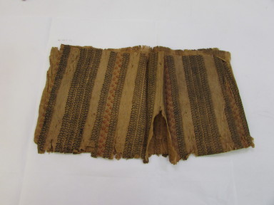 Hawaiian. <em>Tapa (Kapa)</em>, 19th century. Barkcloth, pigment, 39 3/4 x 21 1/4in. (101 x 54cm). Brooklyn Museum, Frank Sherman Benson Fund and the Henry L. Batterman Fund, 37.2991PA. Creative Commons-BY (Photo: , CUR.37.2991PA_overall.jpg)