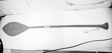 Austral Islander. <em>Large Paddle</em>, before 1848. Wood, 64 9/16 x 9 7/16 in. (164 x 24 cm). Brooklyn Museum, Frank Sherman Benson Fund and the Henry L. Batterman Fund, 37.2995PA. Creative Commons-BY (Photo: Brooklyn Museum, CUR.37.2995PA_bw.jpg)