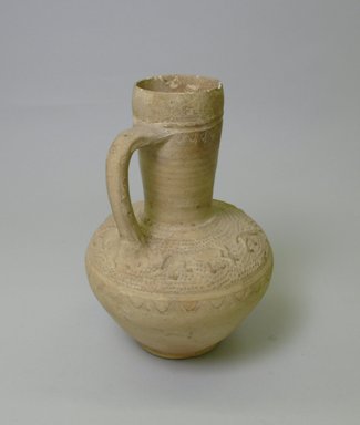  <em>Medium-sized Jug</em>, 12th-13th century. Ceramic, 8 11/16 x 6 1/4 in. (22.1 x 15.8 cm). Brooklyn Museum, By exchange, 37.30. Creative Commons-BY (Photo: Brooklyn Museum, CUR.37.30_view1.jpg)