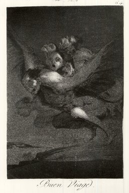 Francisco de Goya y Lucientes (Spanish, 1746-1828). <em>Bon Voyage (Buen viage)</em>, 1797-1798. Etching and aquatint on laid paper, Sheet: 11 7/8 x 8 in. (30.2 x 20.3 cm). Brooklyn Museum, A. Augustus Healy Fund, Frank L. Babbott Fund, and Carll H. de Silver Fund, 37.33.64 (Photo: Brooklyn Museum, CUR.37.33.64.jpg)
