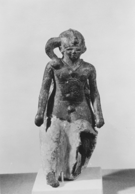  <em>Statuette of the Child Horus</em>, 4th-3rd century B.C.E. Bronze, plaster, 5 3/8 x 2 5/8 in. (13.7 x 6.6 cm). Brooklyn Museum, Charles Edwin Wilbour Fund, 37.364E. Creative Commons-BY (Photo: Brooklyn Museum, CUR.37.364E_NegA_print_bw.jpg)