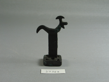 Greek. <em>Geometric Cock</em>, late 8th century B.C.E. Bronze, 2 1/2 x 7/8 x 15/16 in. (6.3 x 2.2 x 2.4 cm). Brooklyn Museum, Museum Collection Fund, 37.383. Creative Commons-BY (Photo: Brooklyn Museum, CUR.37.383_view01.jpg)