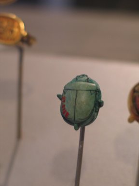  <em>Scarab of Thutmose III</em>, ca. 1479–1425 B.C.E., or later. Steatite, glaze, 5/16 x 9/16 x 11/16 in. (0.9 x 1.4 x 1.8 cm). Brooklyn Museum, Charles Edwin Wilbour Fund, 37.513E. Creative Commons-BY (Photo: Brooklyn Museum, CUR.37.513E_erg456.jpg)