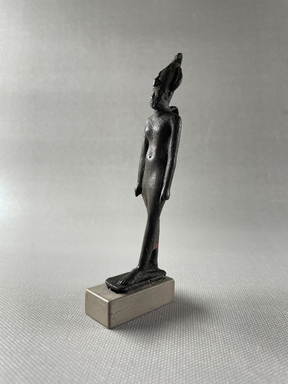  <em>Small Statue of the Goddess Satis</em>. Bronze, 4 × 7/8 × 1 1/8 in. (10.2 × 2.2 × 2.9 cm). Brooklyn Museum, Charles Edwin Wilbour Fund, 37.688E. Creative Commons-BY (Photo: Brooklyn Museum, CUR.37.688E_view01.jpg)