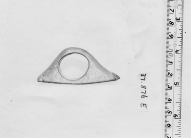  <em>Signet Ring</em>, ca. 838-712 B.C.E. Faience, 15/16 × 2 9/16 in. (2.3 × 6.6 cm). Brooklyn Museum, Charles Edwin Wilbour Fund, 37.876E. Creative Commons-BY (Photo: , CUR.37.876E_NegE_print_bw.jpg)