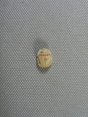 Nubian. <em>Scarab</em>, ca. 1292-1075 B.C.E. Faience, 3/16 x 3/8 x 9/16 in. (0.5 x 0.9 x 1.5 cm). Brooklyn Museum, Gift of the Egypt Exploration Society, 38.550. Creative Commons-BY (Photo: , CUR.38.550_view01.jpg)