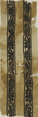 Coptic. <em>Fragment with Botanical Decoration</em>, 6th century C.E. Flax, wool, 6 1/4 x 18 1/2 in. (15.9 x 47 cm). Brooklyn Museum, Charles Edwin Wilbour Fund, 38.666. Creative Commons-BY (Photo: Brooklyn Museum (in collaboration with Index of Christian Art, Princeton University), CUR.38.666_ICA.jpg)