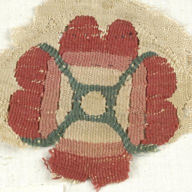 Coptic. <em>Pair of Rosette Fragments</em>, 5th-6th century C.E. Flax, wool, 38.676a: 3 7/8 x 4 1/4 in. (9.8 x 10.8 cm). Brooklyn Museum, Charles Edwin Wilbour Fund, 38.676a-b. Creative Commons-BY (Photo: Brooklyn Museum (in collaboration with Index of Christian Art, Princeton University), CUR.38.676A_ICA.jpg)
