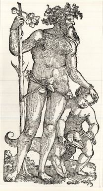Hans-Leonard Schäufelein (German, ca. 1480-ca. 1540). <em>A Savage Man</em>. Woodcut on wove paper, 9 15/16 x 5 3/8 in. (25.2 x 13.6 cm). Brooklyn Museum, Museum Collection Fund, 38.776 (Photo: Brooklyn Museum, CUR.38.776.jpg)